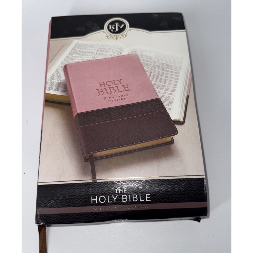 KJV Large Print Lux-Leather Brown/Pink